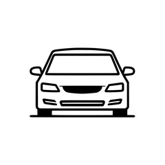 Obraz premium A simplistic front view illustration of a car rendered in a bold and design Ideal for representing automotive concepts