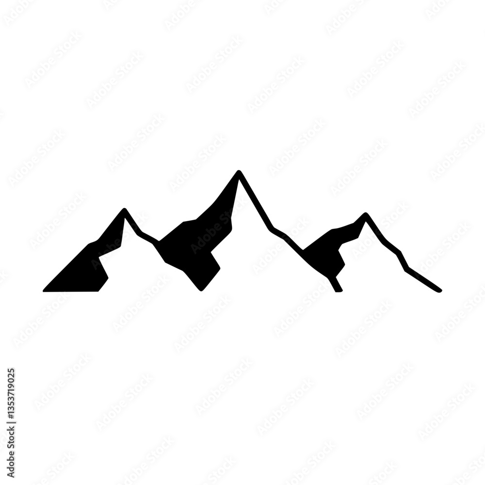 Aufkleber a minimalist and illustration of a mountain range perfect for logos graphics and design its simplici