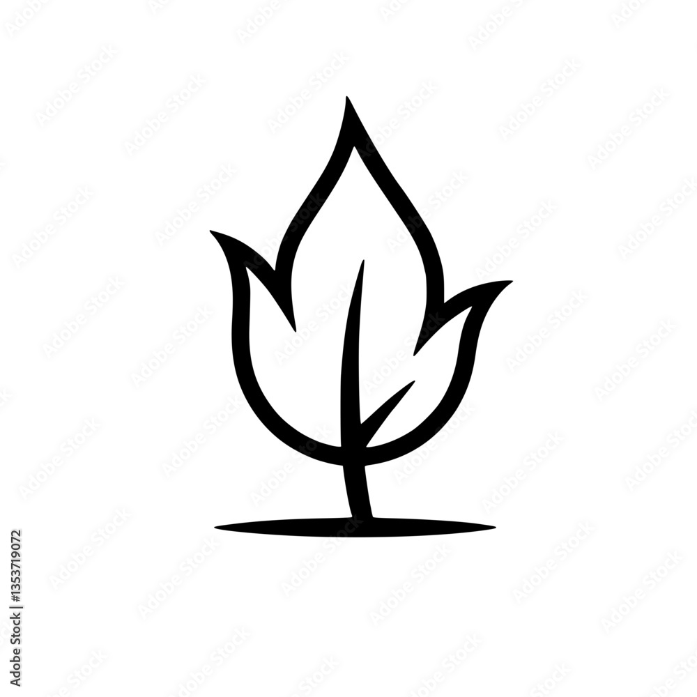 Canvas Prints stylized plant icon: a simple graphic representation of a plant with a distinctive leaf shape ideal 