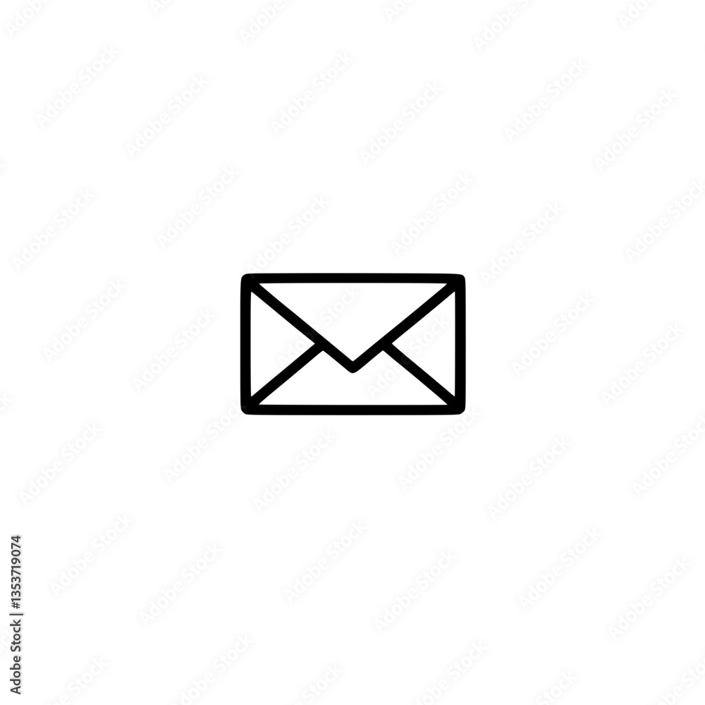 Poster simple envelope icon: a minimalist and illustration of a closed envelope universally symbolizing mai