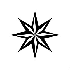Stylized star vector art for graphics and design Geometric star shape Can be used for tattoo art or a celestial element in designs