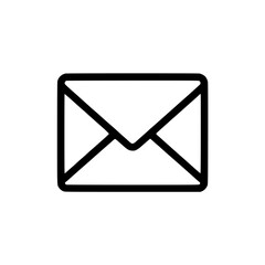 Graphic icon of a sealed envelope in lines against a representing communication and mail delivery Classic design clean and simple