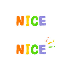 NICE（ナイス）のかわいい手書き文字セット　手描き水彩イラスト素材