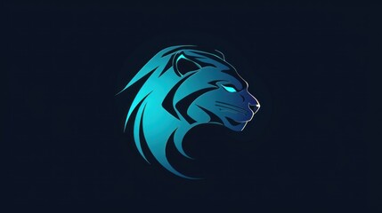 Creative logo of a panther head with sleek, simple lines