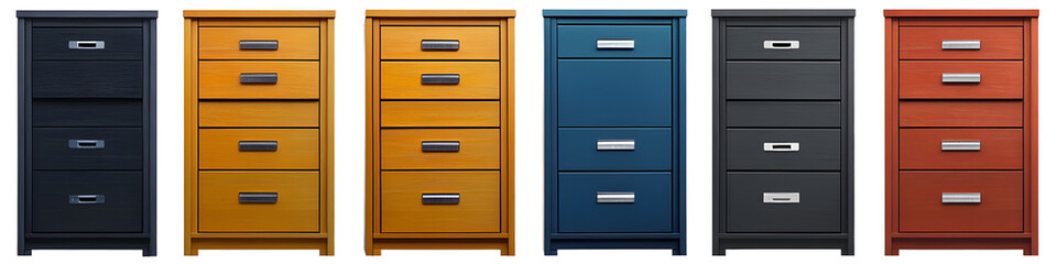 File cabinet isolated on transparent background, PNG