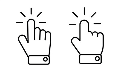 Computer mouse click cursor icon. Click cursor collection. Clicking finger. Hand pointer icon. Cursor. Vector illustration