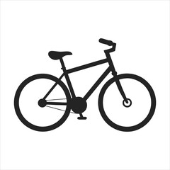 Fototapeta premium Black bicycle isolated on white background. Ai generated.