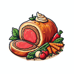 meat, food, traditional, slice, dinner, pastry, meal, beef, cooking, red, lunch, holiday, wellington, sauce, roasted, recipe, puff, cut, fillet, stuffed, steak, pie, christmas, tradition, ingredient, 
