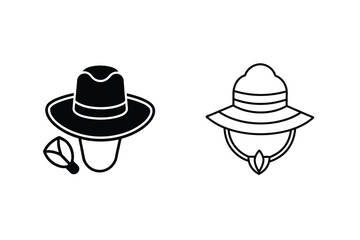 Stylish Hats Fedora, Sun Hat, Headwear, Fashion, Icons, Design, Silhouette, Outline, Accessory, Appam