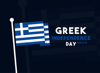 Greek Independence Day. March 25. Flat design vector.