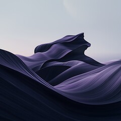 Purple desert wave abstract landscape.