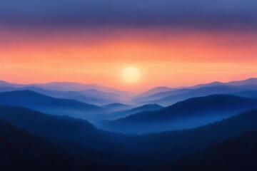 Mountain range sunrise landscape