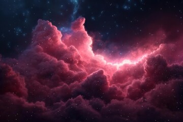 Fototapeta premium Pink nebula in space