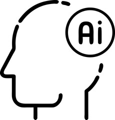 Artificial intelligence icon  LOGO  AI technology element technology
