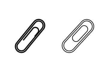 Paperclip Icon Set Outline, Filled, Office Supply, Stationery