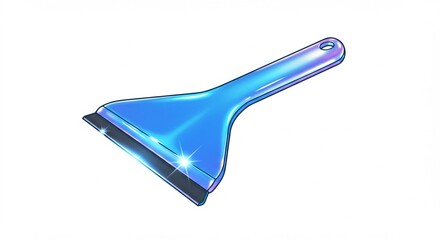 Shiny Blue Squeegee Cleaning Tool Illustration