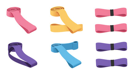 Colorful Exercise Resistance Bands Set for Fitness and Stretching Workout