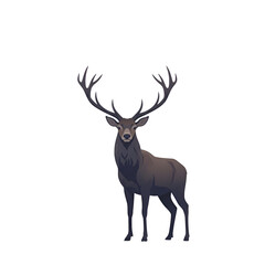 Majestic Stag with Large Antlers in Misty Forest
