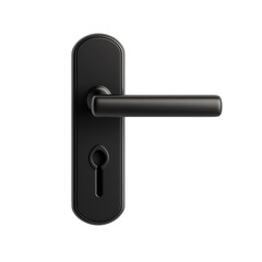 Modern black door handle with keyhole design