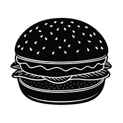 hamburger on blue background