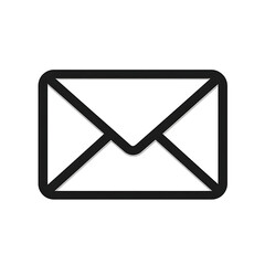 Paper mail envelope logo black outline high resolution picture