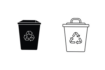 Recycling Bins Waste Disposal, Ecofriendly, Solid Waste, Environmental Icons