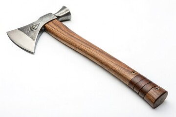 Handcrafted Axe With Wooden Handle and Polished Blade Generative AI
