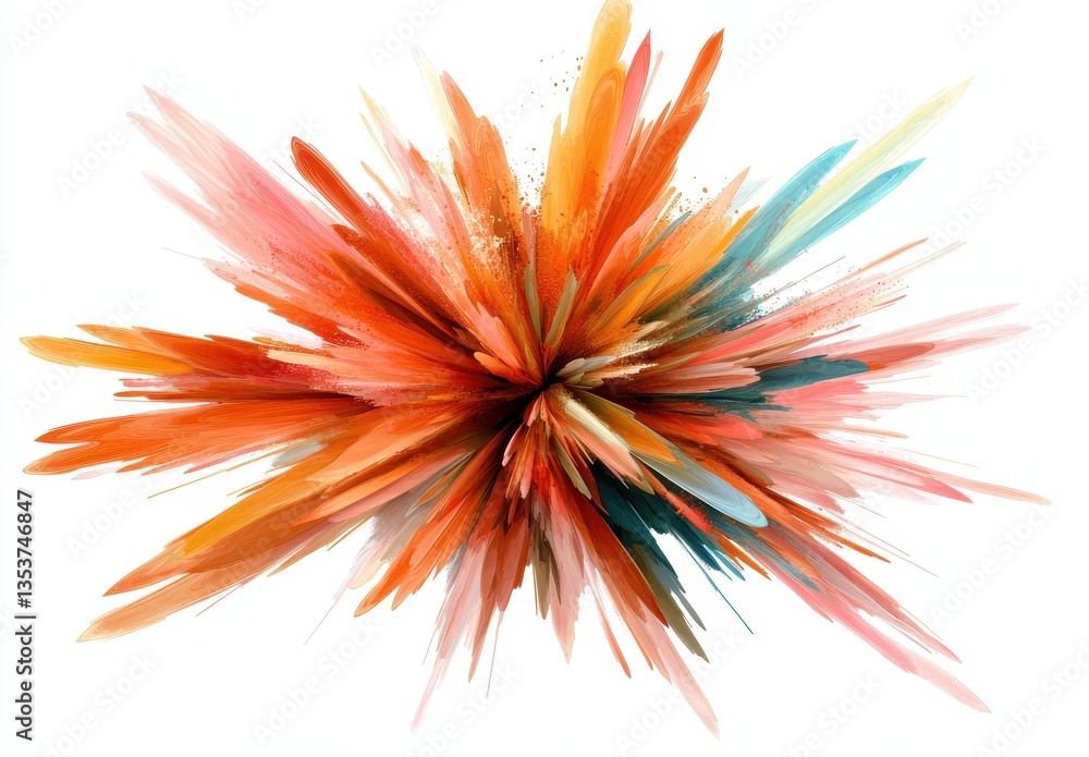 Poster explosion of colorful paint strokes creating an abstract art piece with vibrant hues and dynamic mov