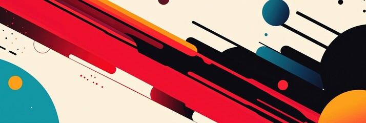 Tech startup banner with vibrant colors and abstract design elements for modern branding