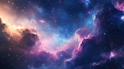Obraz premium Stunning Cosmic Space Background with Vibrant Colors and Stars