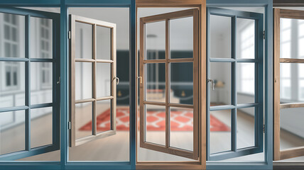Elegant open windows in various styles Interior design inspiration Wooden and painted options