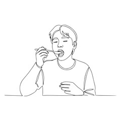 Eating Pose Line Art: Illustrate Mealtime Postures with Clean Line Drawings