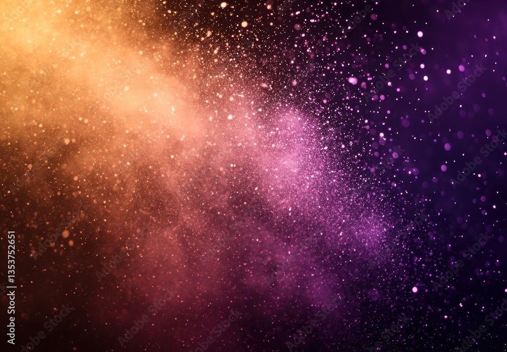 Poster stunning abstract gradient background with vibrant dust particles and glowing light effect in orange
