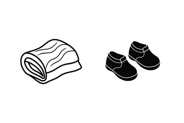 Rolled Blanket and Baby Shoes Cozy Winter Outfit Essentials