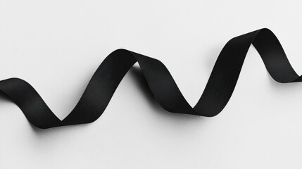 A black ribbon with a wavy texture.