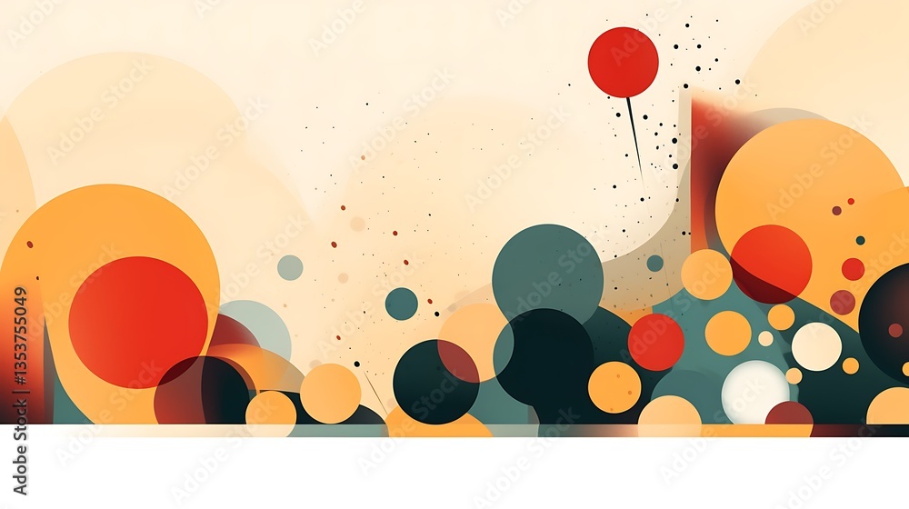 Poster abstract colorful circles design featuring overlapping shapes