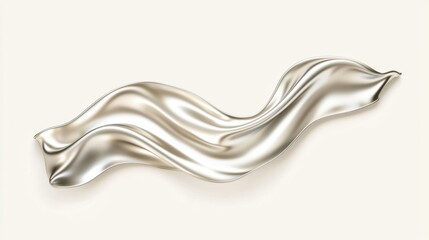 Flowing, shiny, metallic ribbon in a dynamic pose.