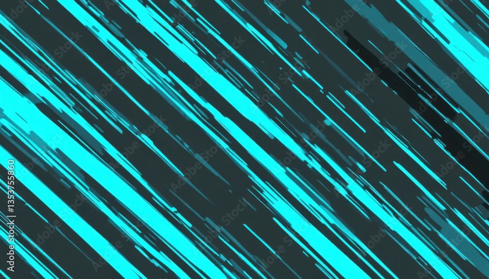 Poster abstract glitch art dynamic cyan and gray diagonal stripes pattern