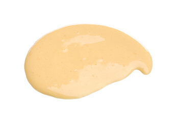 Tasty cheese dipping sauce isolated on white