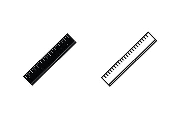 Ruler Icons Black, White, Measurement, Geometry, Tool, Education, Design, Drawing, Straight, Line