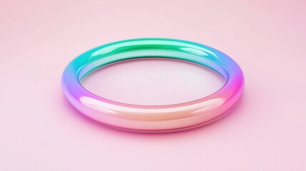 A shiny, multicolored ring with a gradient effect.