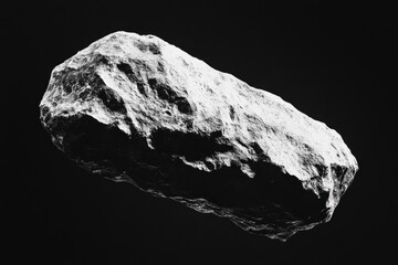 Fototapeta premium A light textured rock floats in the dark expansive universe