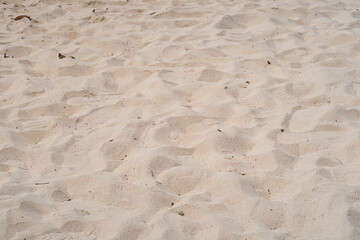 Close-up of rippled sand texture on the beach. Summer