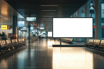 Premium Quality Picture of Large Billboards Are Empty at the Airport