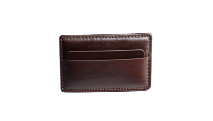 Brown genuine leather wallet with around zip that safety for keep money and credit card , isolated on white background PNG