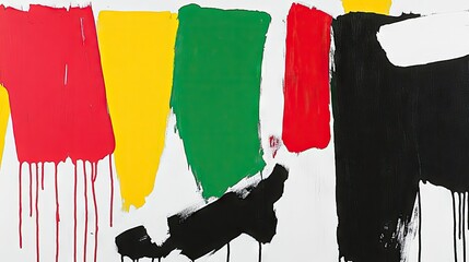Abstract painting with drips and bold colors