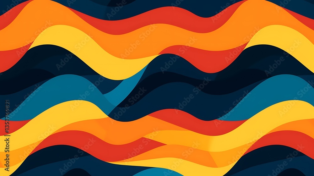 Poster abstract wave pattern with vibrant colors