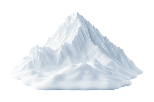 Stylized white mountain peak with smooth contours