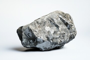 Obraz premium A single weathered rock isolated against a bright white background