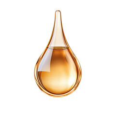 Transparent oil drop with a golden hue
